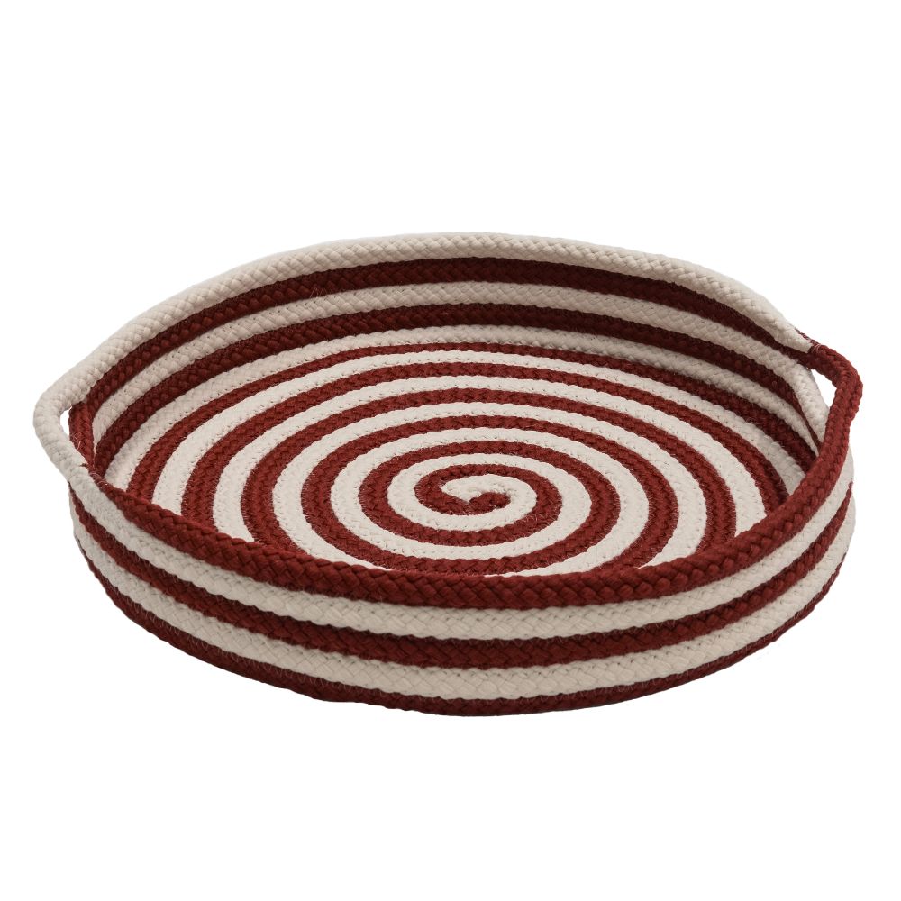 Colonial Mills ND01 Candy Cane Round Tray - Red 18"x18"x3"
